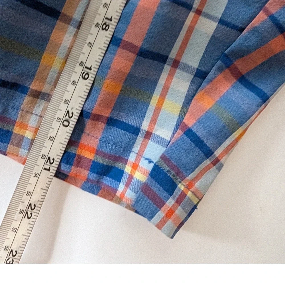 Tommy‎ Bahama Cargo Shorts Mens 38 Blue Orange Plaid Stretch Hybrid Performance